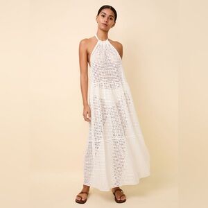 NWT Solid & Striped x REVOLVE Kai white Brule Leaf Eyelet maxi dress size xsmall